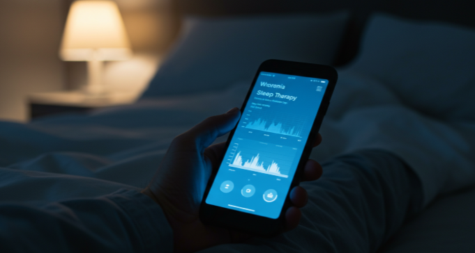 디지털 불면증 치료 앱 사용 모습