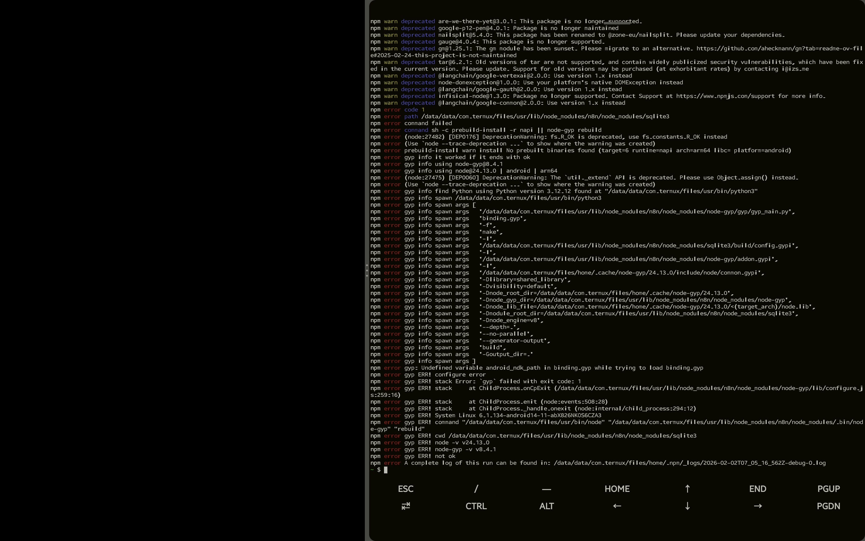 sqlite3 빌드 에러