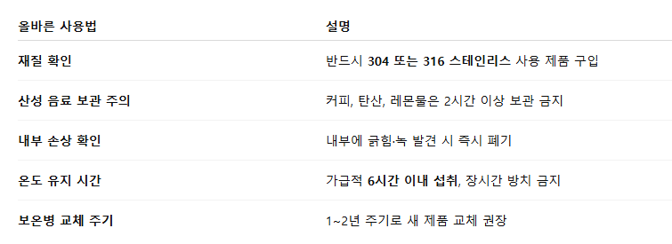 보온병올바른사용법 보온병사용법