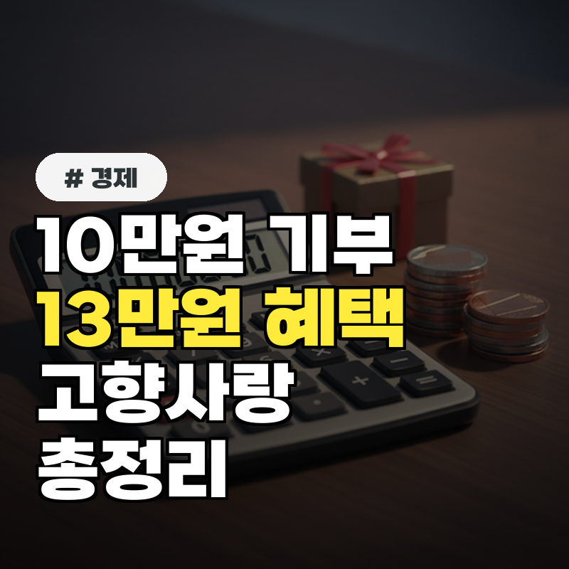 10만원만 기부해도 13만원 돌려받는 법! 고향사랑기부 총정리