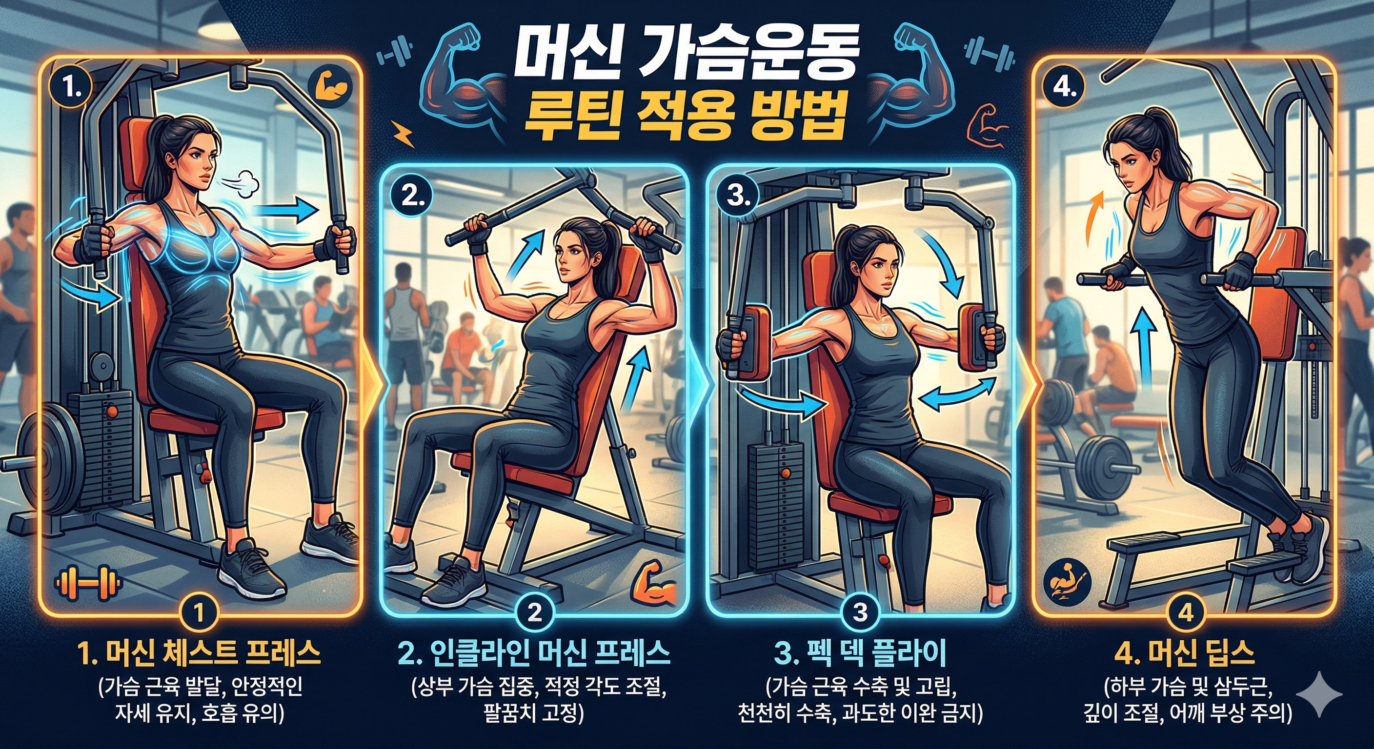 적용 방법: 머신 가슴운동 루틴 기준
