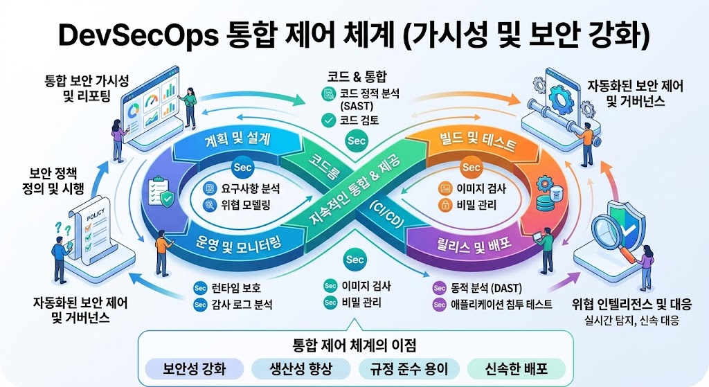지속적 통합 및 배포 단계에서 위험 요소를 차단하는 DevSecOps 보안 자동화 워크플로우 구조
