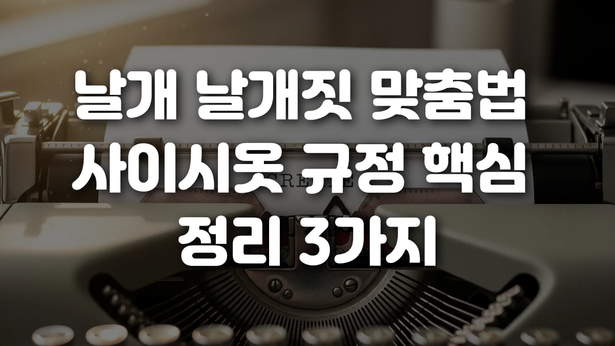 날개 날개짓 맞춤법 사이시옷 규정 핵심 정리 3가지