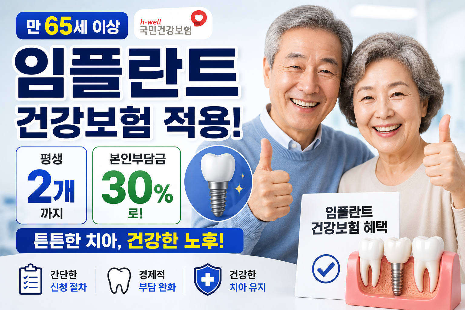 만65세 잇ㅇ 임플란트보험 건강보험적용