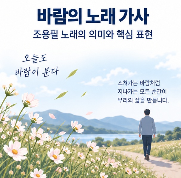 조용필 바람의 노래 가사의 의미를 바람 꽃 인연 사랑의 상징으로 표현한 음악 해설 이미지