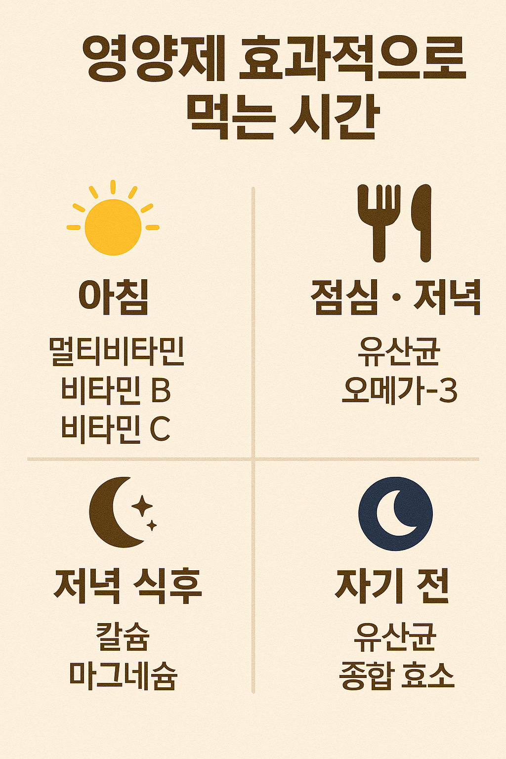 영양제 먹는 시간, 영양제 조합까지 한번에 알아보세요