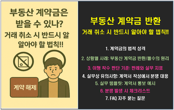 부동산 계약금은 돌려 받을 수 있나? 거래 취소 시 반드시 알아야 할 법칙!!