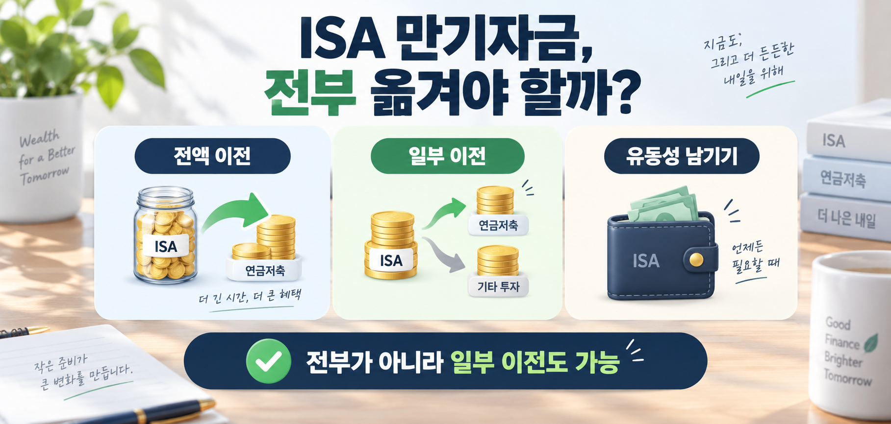 ISA 만기자금 전액 이전과 일부 이전 비교 이미지