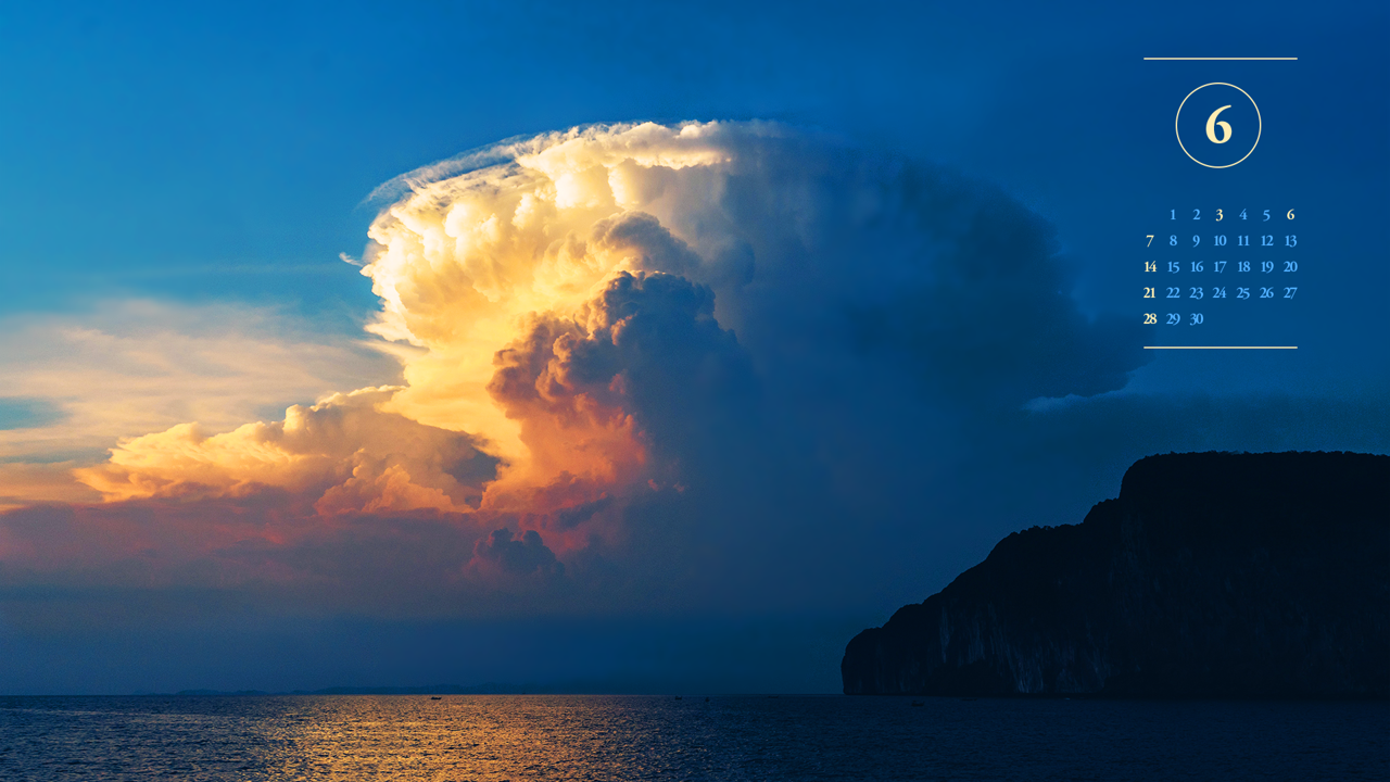 07 바다 위의 적란운 A - 2026년6월 달력배경화면