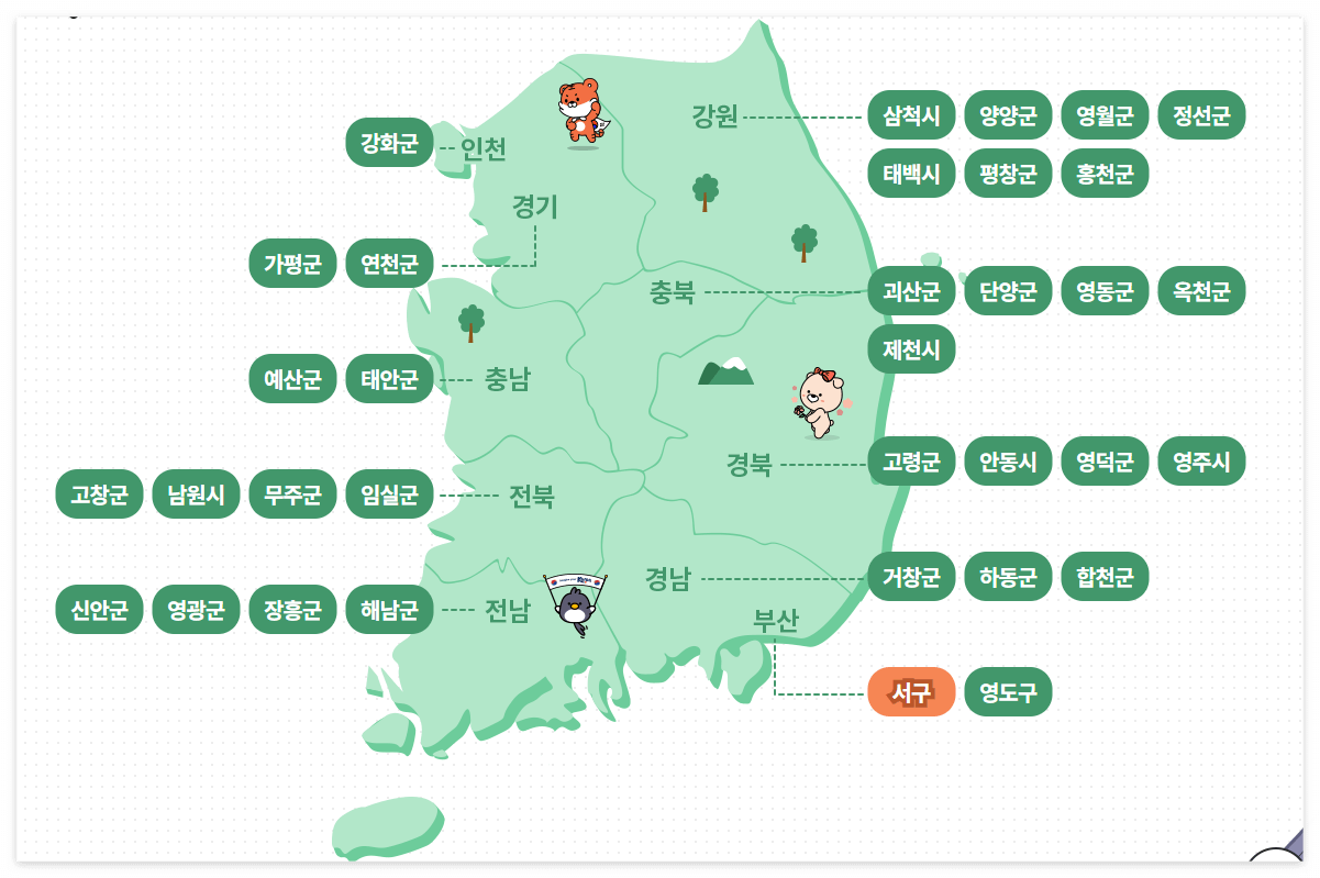 지역별 주민 관광증 혜택