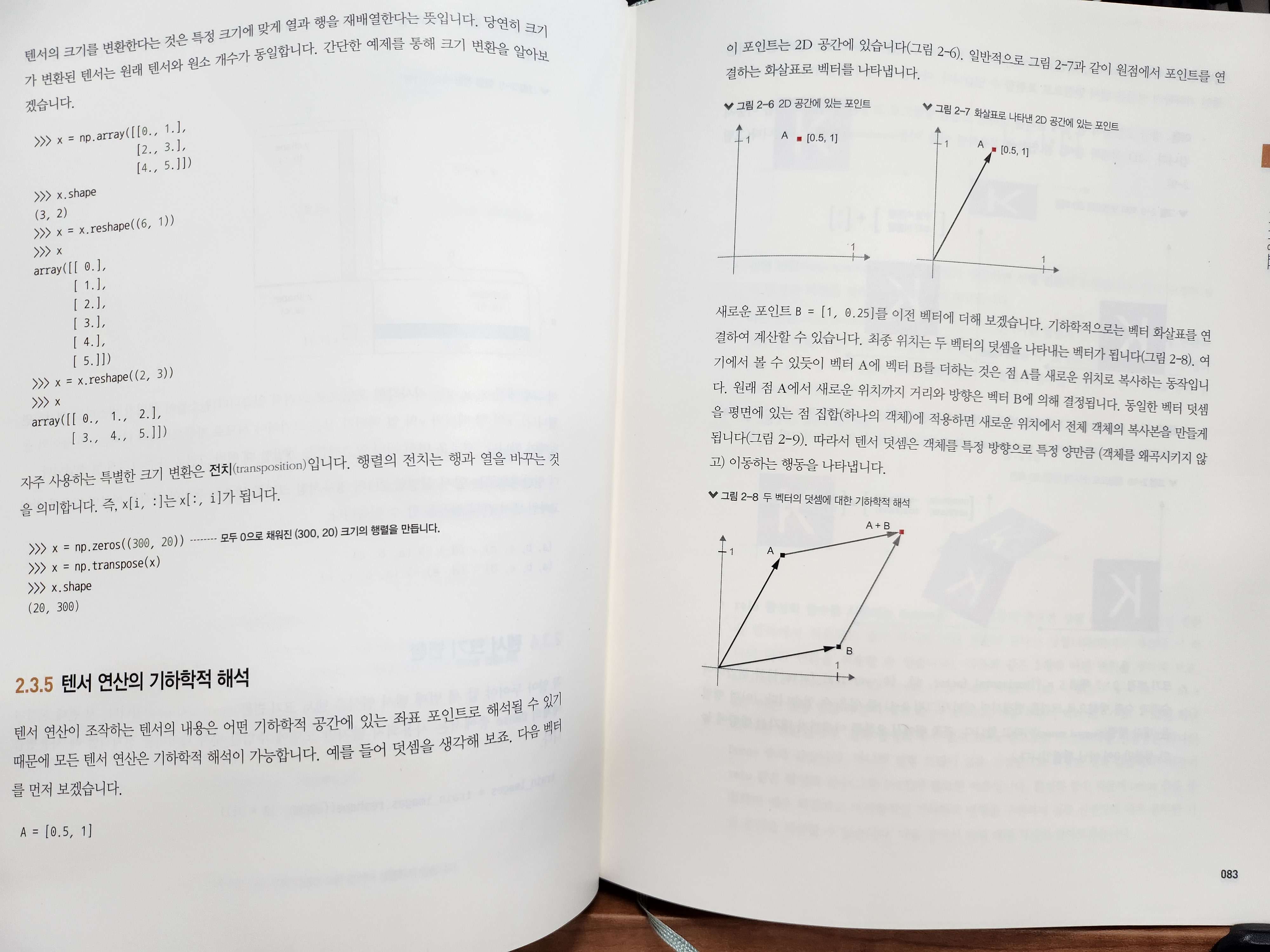 텐서 연산 설명 부분