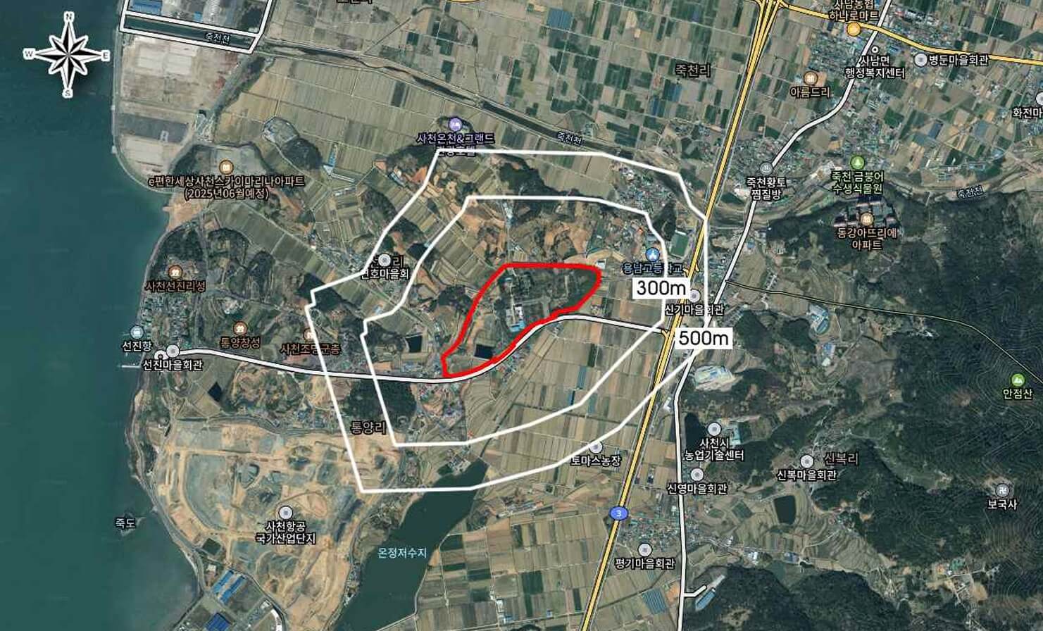 경남 사천 우주항공대학교 위치 및 토지이용계획(안)