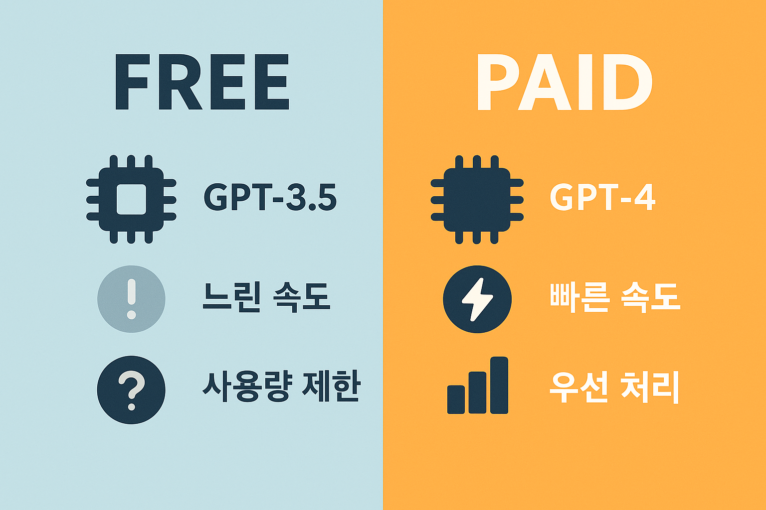 ChatGPT 무료와 유료 차이점