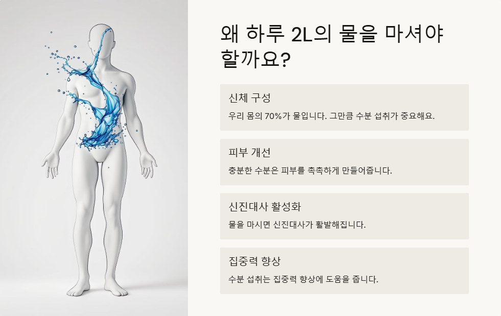 물 많이 마시는 법, 하루 2L 쉽게 채우는 팁
