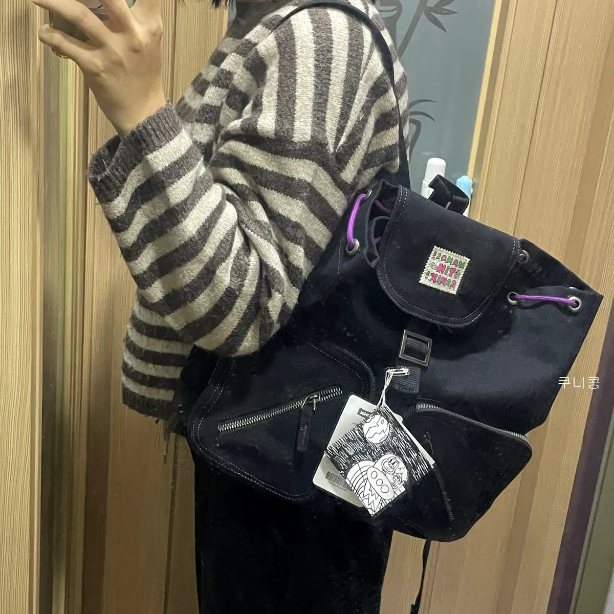 가볍고-데일리로-사용하기-좋은-가방-팀코믹스-빈티지-스트링-백팩-후기