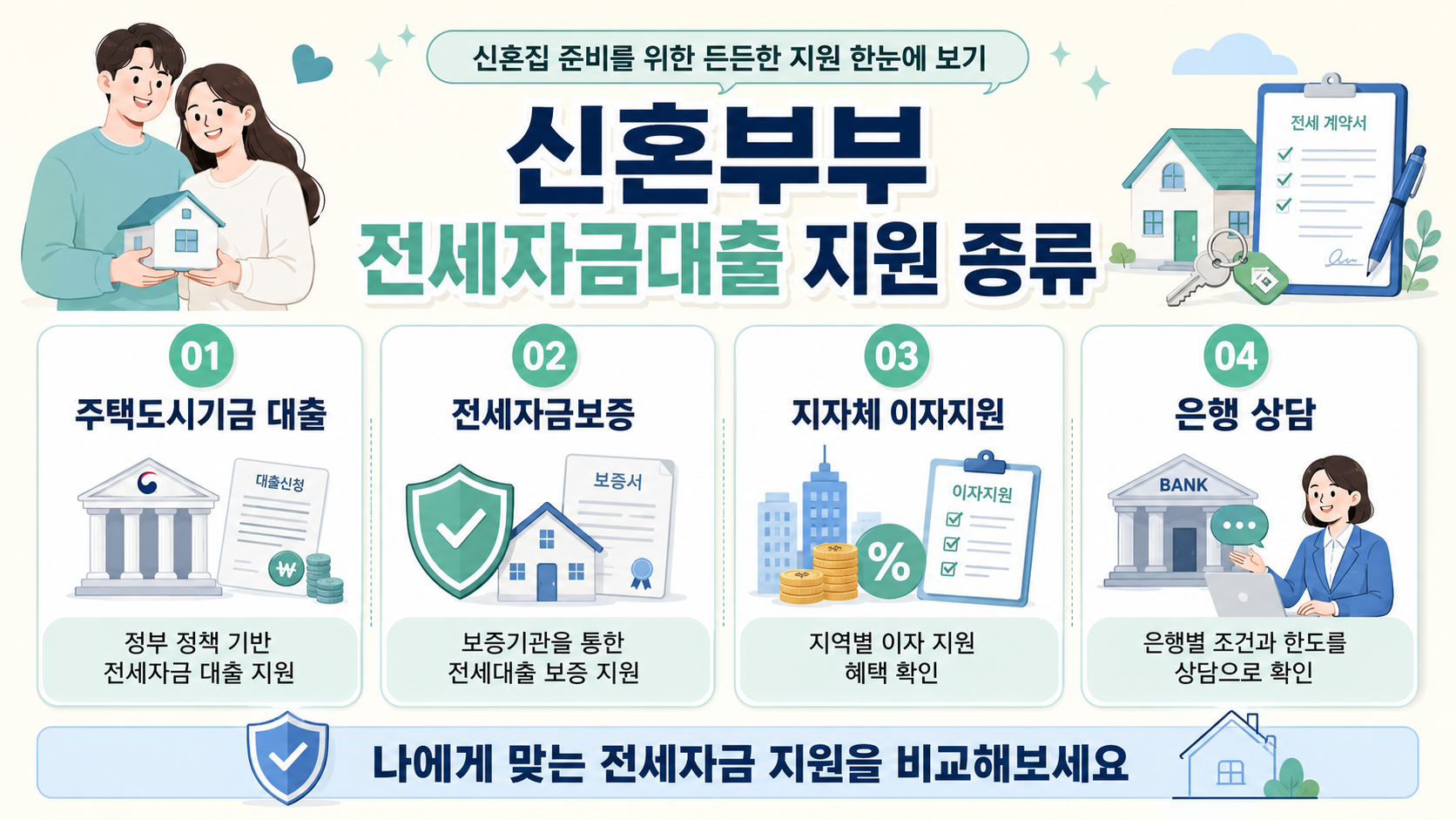신혼부부 전세자금대출 지원 종류 인포그래픽