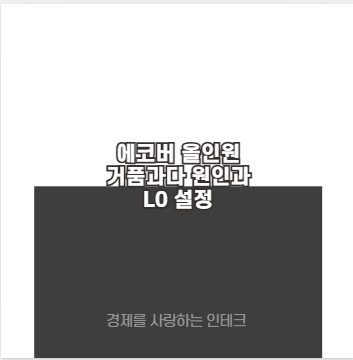 에코버 올인원 거품과다 원인과 L0 설정