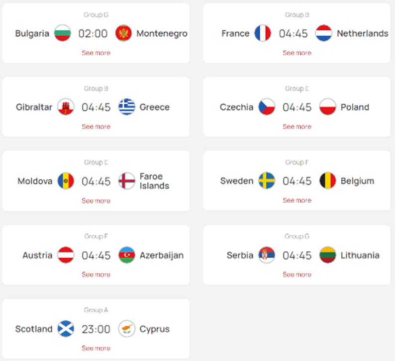 UEFA 유로 2024 예선 3월 매치데이1 경기 일정