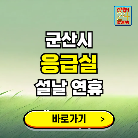 군산시 설날 연휴 비상진료 응급실 병원 찾기 ❘ 내근처 24시 야간 심야 휴일 가능한 곳
