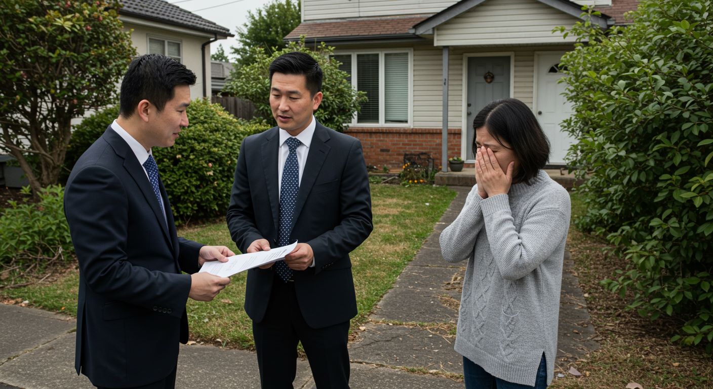 부동산 강제집행하는 모습