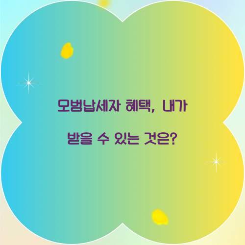 모범납세자 혜택