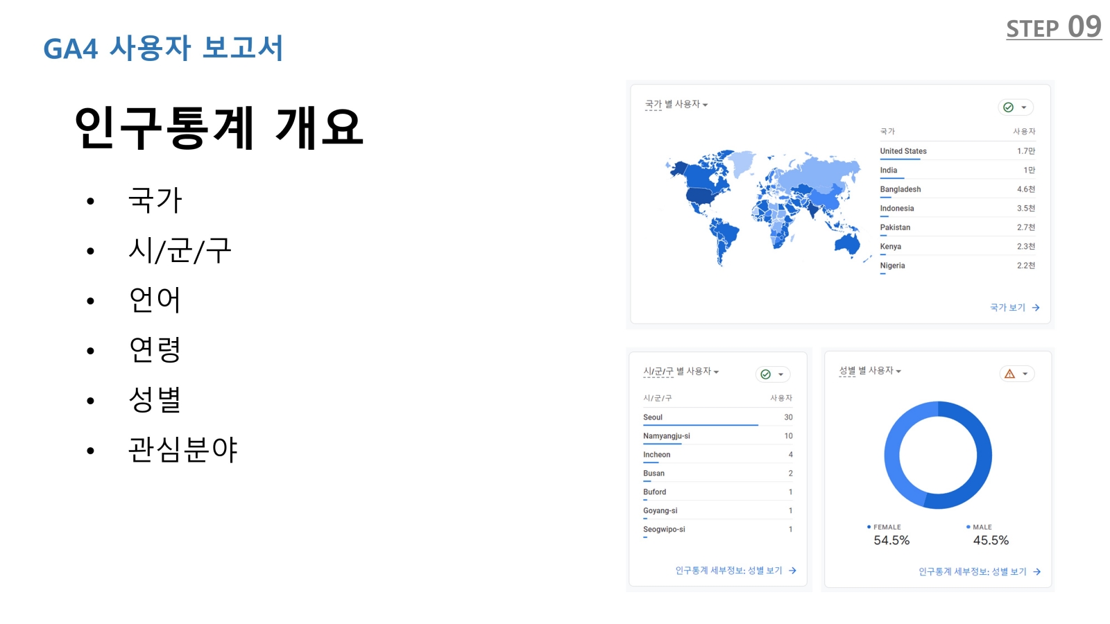 GA4 인구통계 개요 보고서