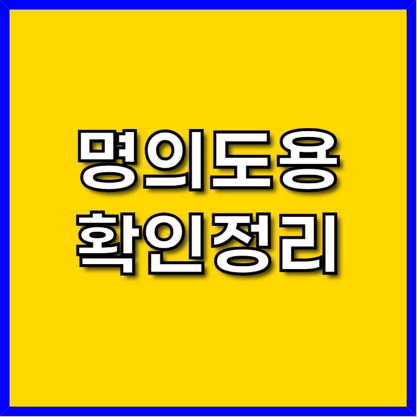 명의도용 확인