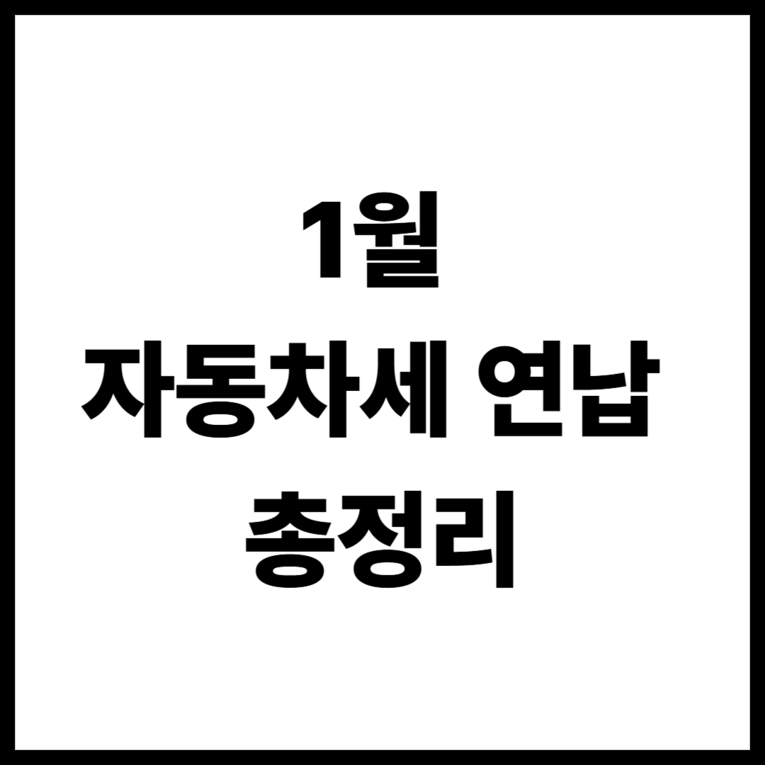 1월 자동차세 연납 총정리｜할인율&middot;카드&middot;신용카드 납부 혜택