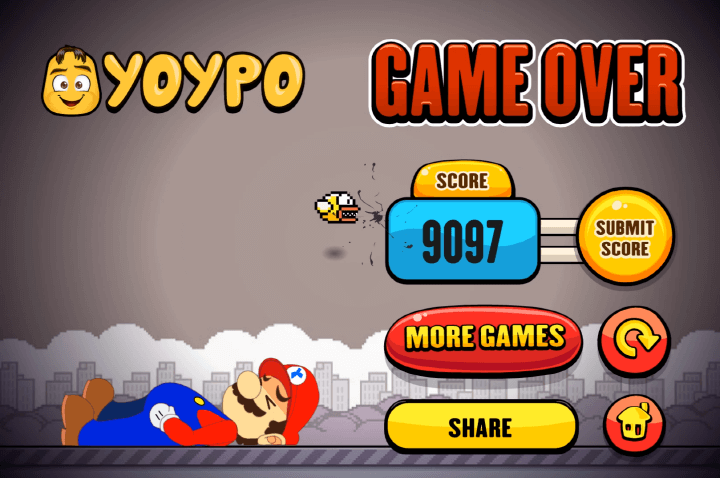 마리오-플래피-킬러-플래시게임-종료-화면