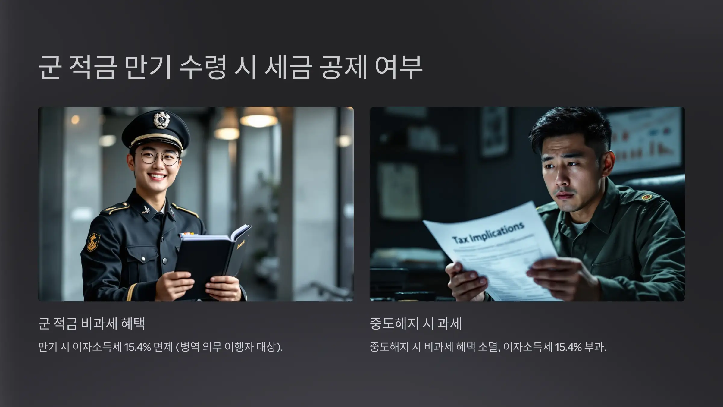 군적금 만기 수령 시 세금 공제 여부