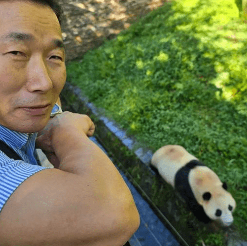 푸바오 3개월만에 재회 하는 강사육사 촬영 모습