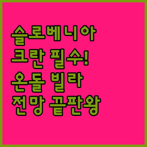 슬로베니아 여행 필수 정보 크란 전망..
