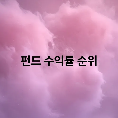 펀드 수익률 순위