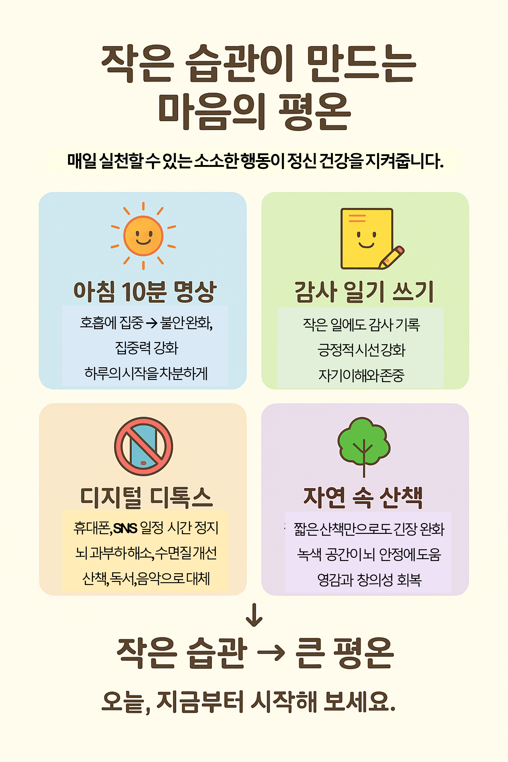 마음의 휴식을 주는 작은 습관의 힘