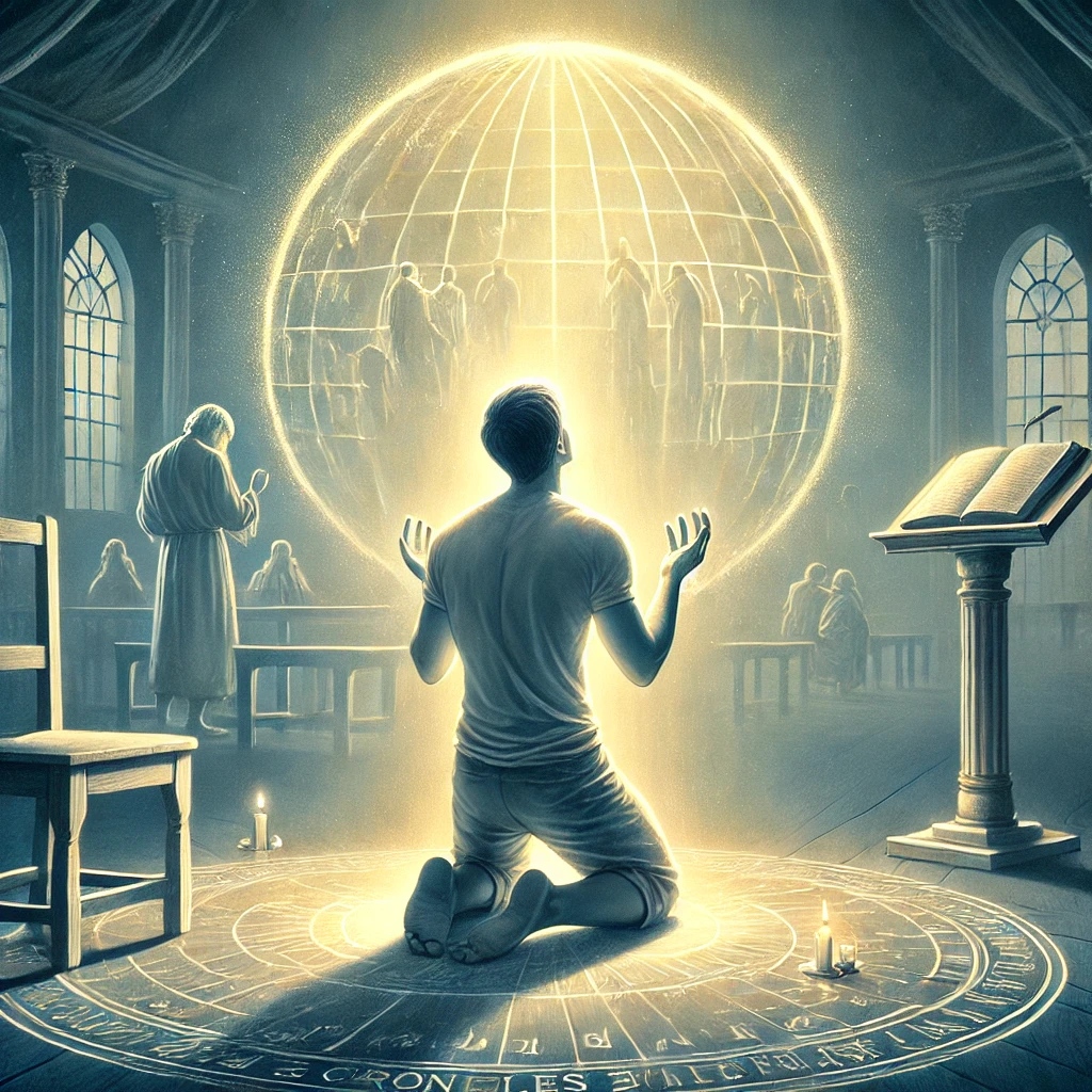 하나님만을 의지하며 완전한 순종의 자세로 기도하는 모습을 담았습니다. 이 그림이 하나님과의 깊은 교제와 헌신을 다짐하는 데 도움이 되길 바랍니다.