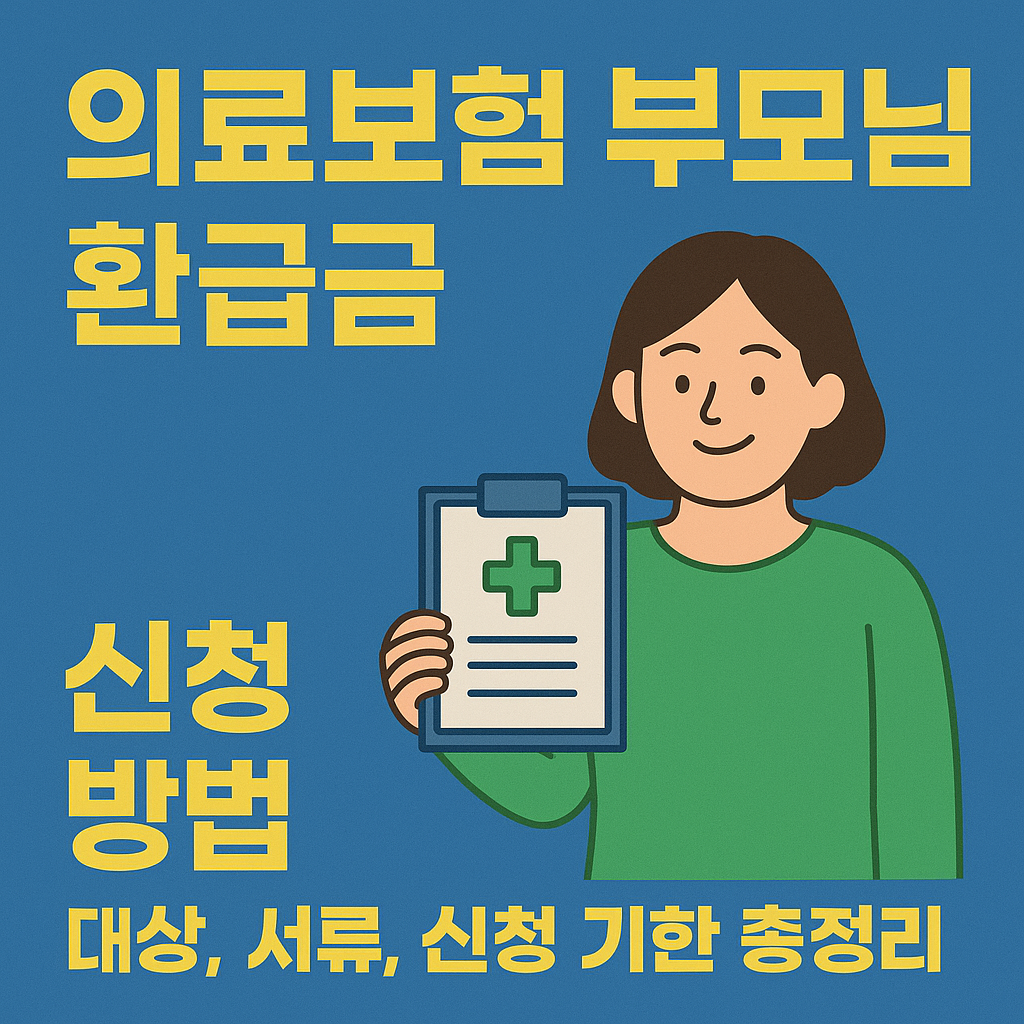 의료보험 부모님 환급금 신청 방법 - 대상, 서류, 신청 기한 총정리 인포그래픽