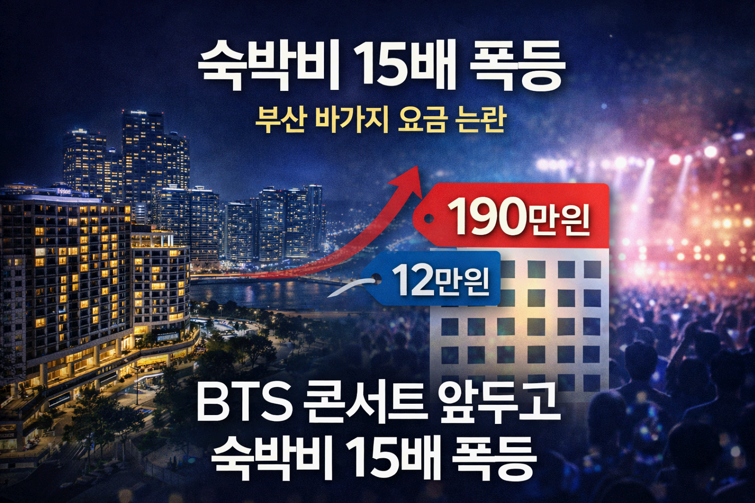 &ldquo;BTS 콘서트 앞두고 부산 숙박비 15배 폭등&hellip;팬들만 피해?&rdquo;