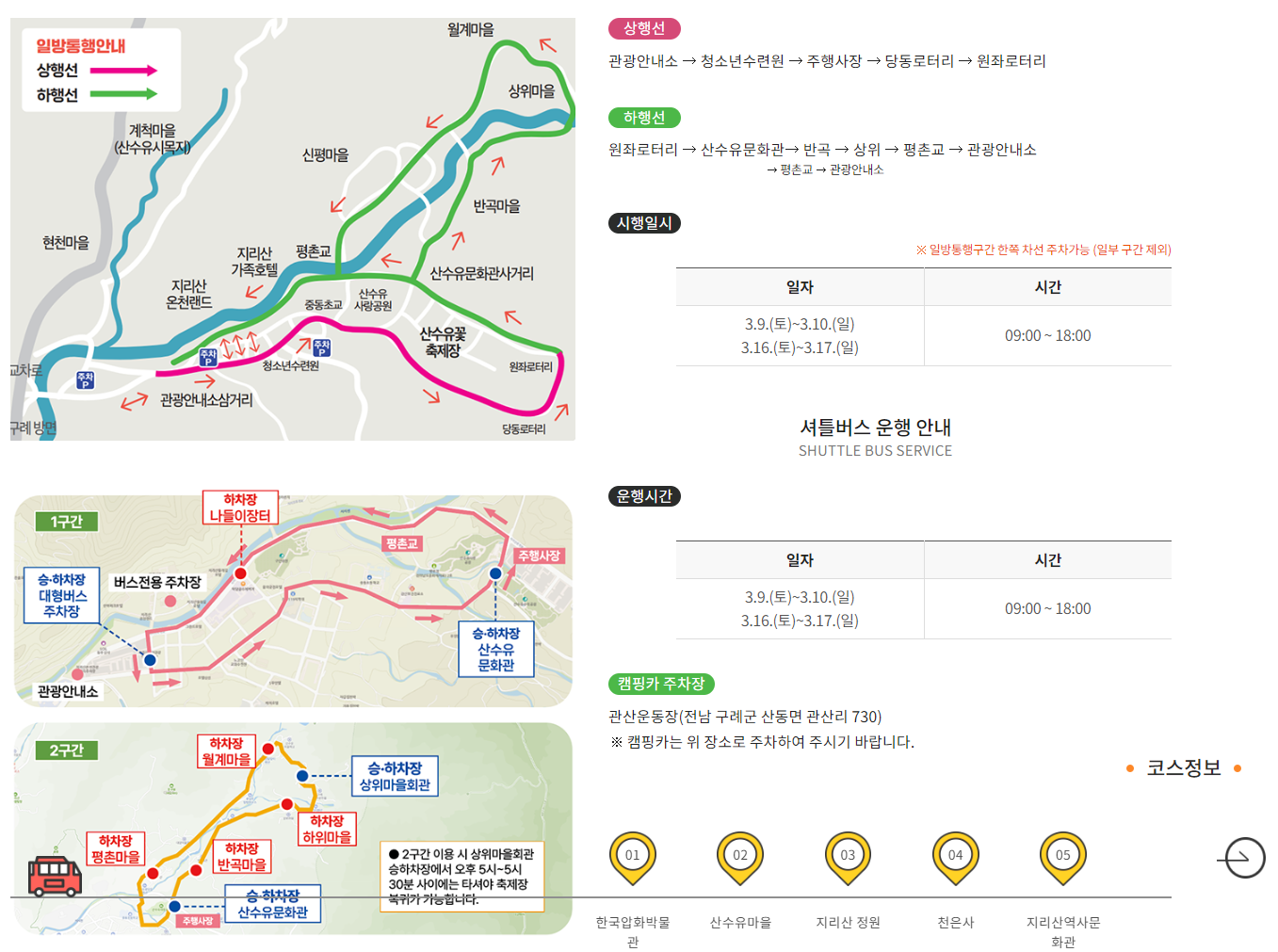 구례 산수유 축제 기간 개화 정보