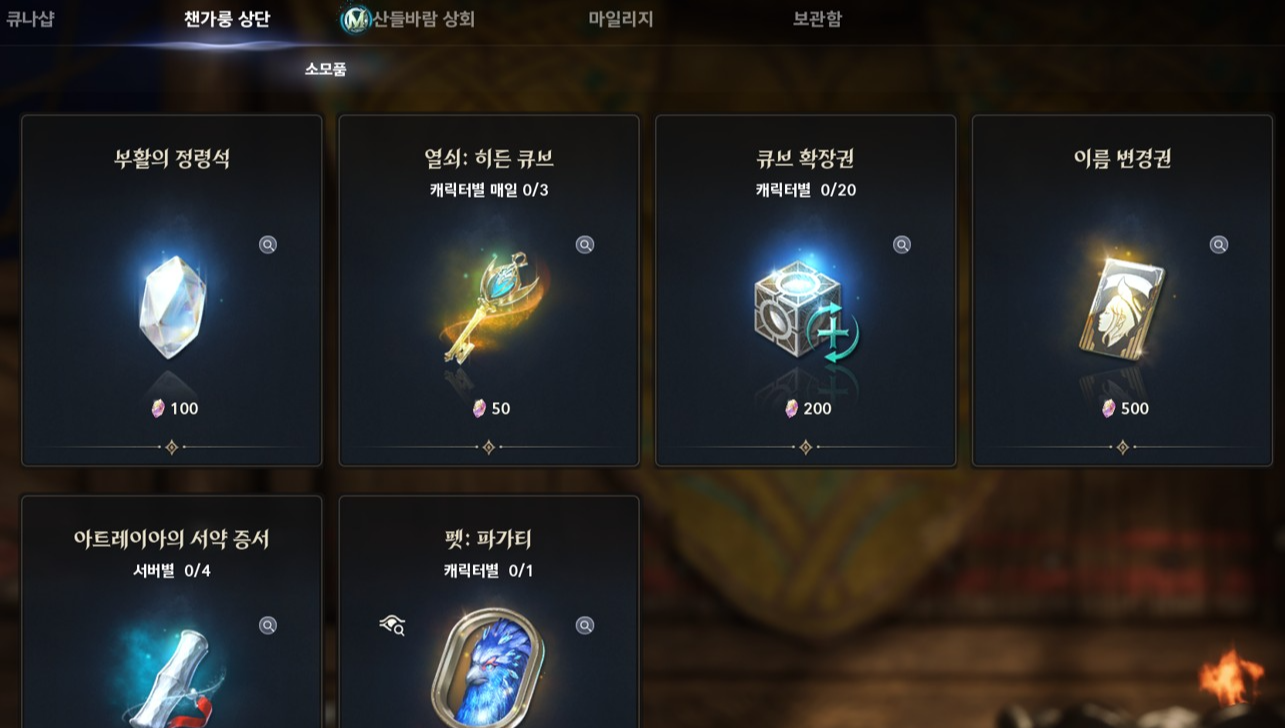 아이온2 큐브 확장권 판매 상점