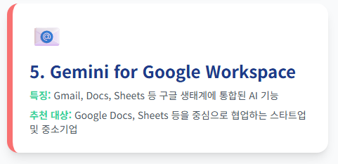 Gemini for Google Workspace (구글 워크스페이스 제미나이)