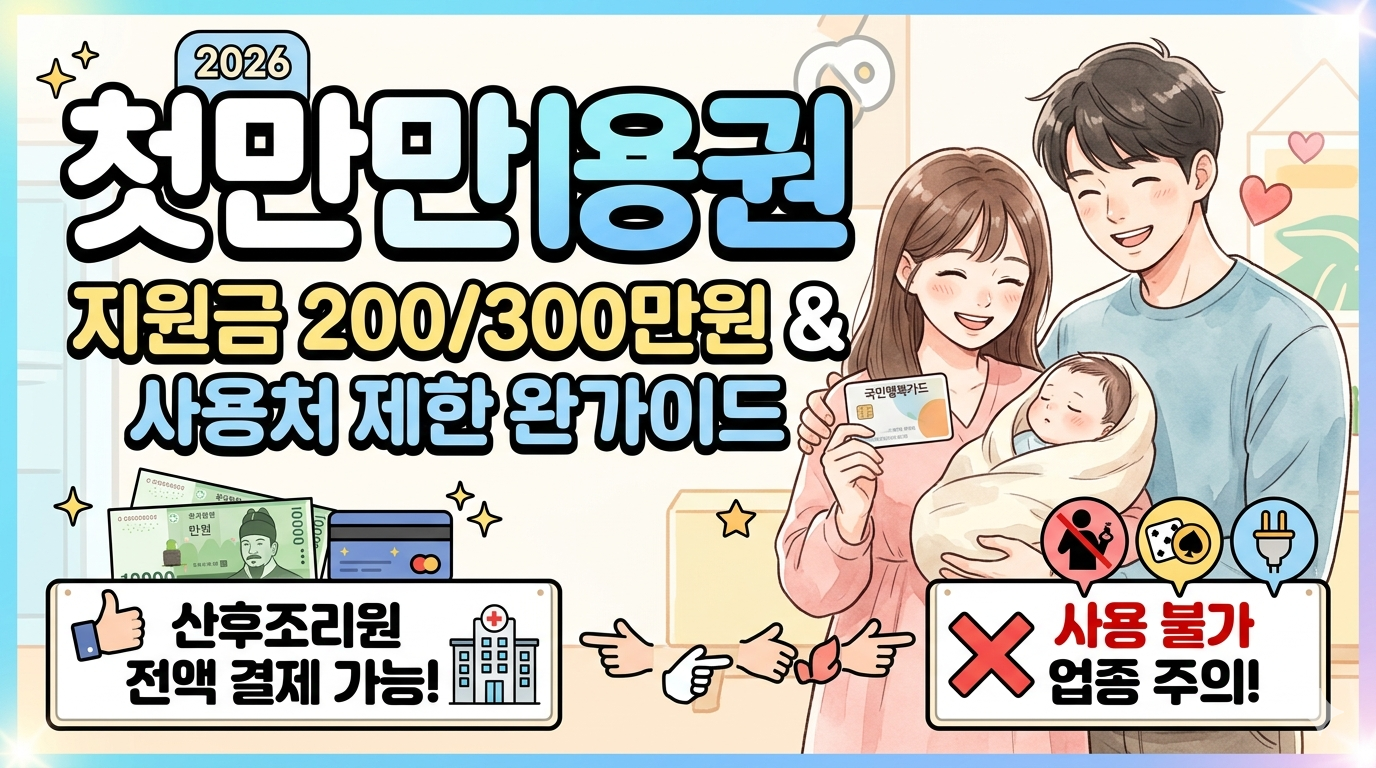 첫만남이용권 바우처 지급 액수와 산후조리원 사용처 제한 안