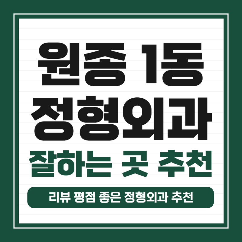 오정구 원종1동 정형외과 유명하고 잘하는 곳 추천 TOP 5