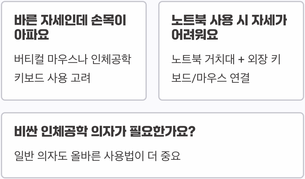 컴퓨터 앞에서의 올바른 자세, 거북목과 손목터널증후군 예방법
