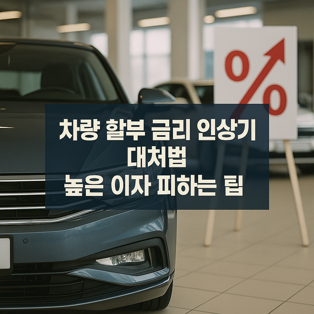 차량 할부 금리 인상기 대처법: 높은 이자 피하는 팁