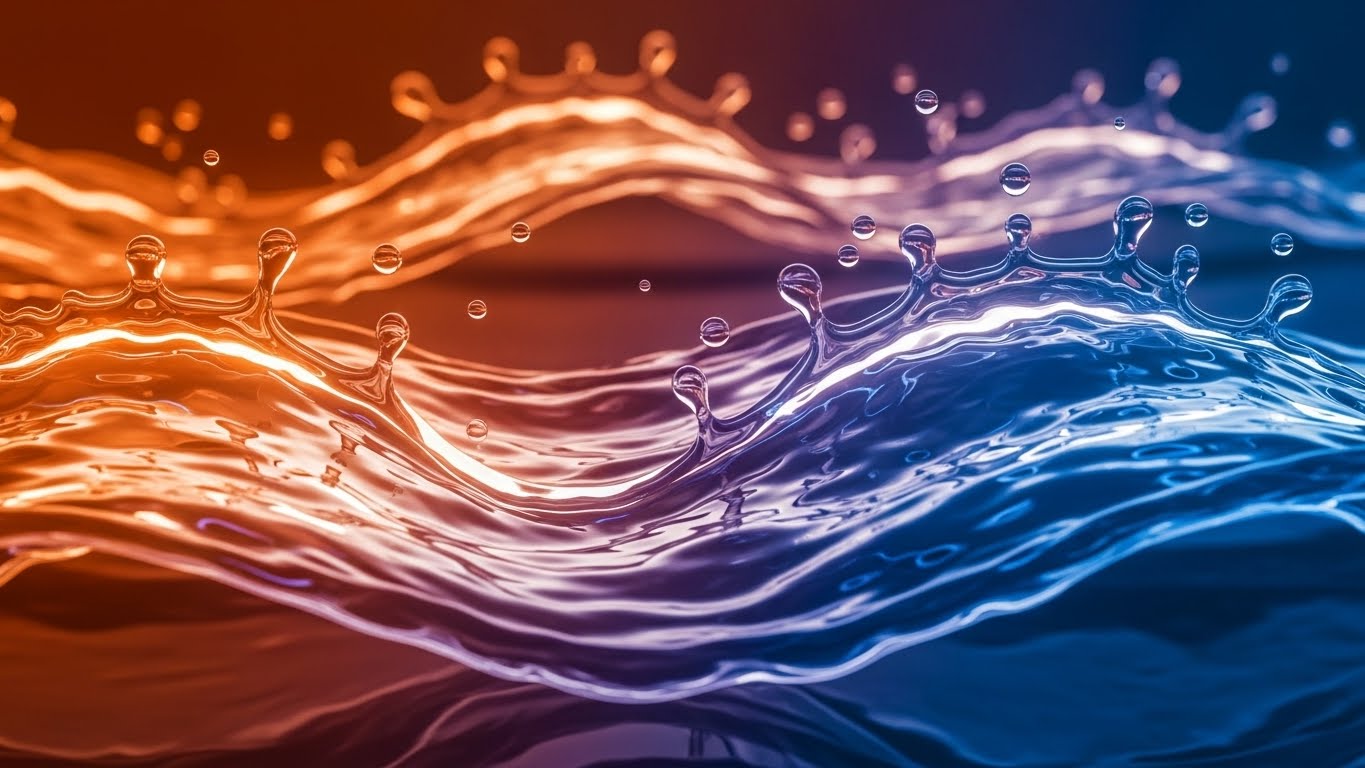 타우린-함량이-높은-빛나는-액체-파동이나-물방울이-있는-클로즈업-사진입니다.