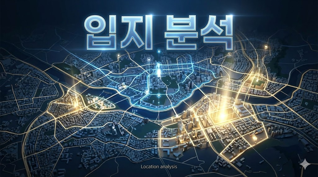 아파트 입지 분석의 중요성을 강조하는 디지털 지도 이미지
