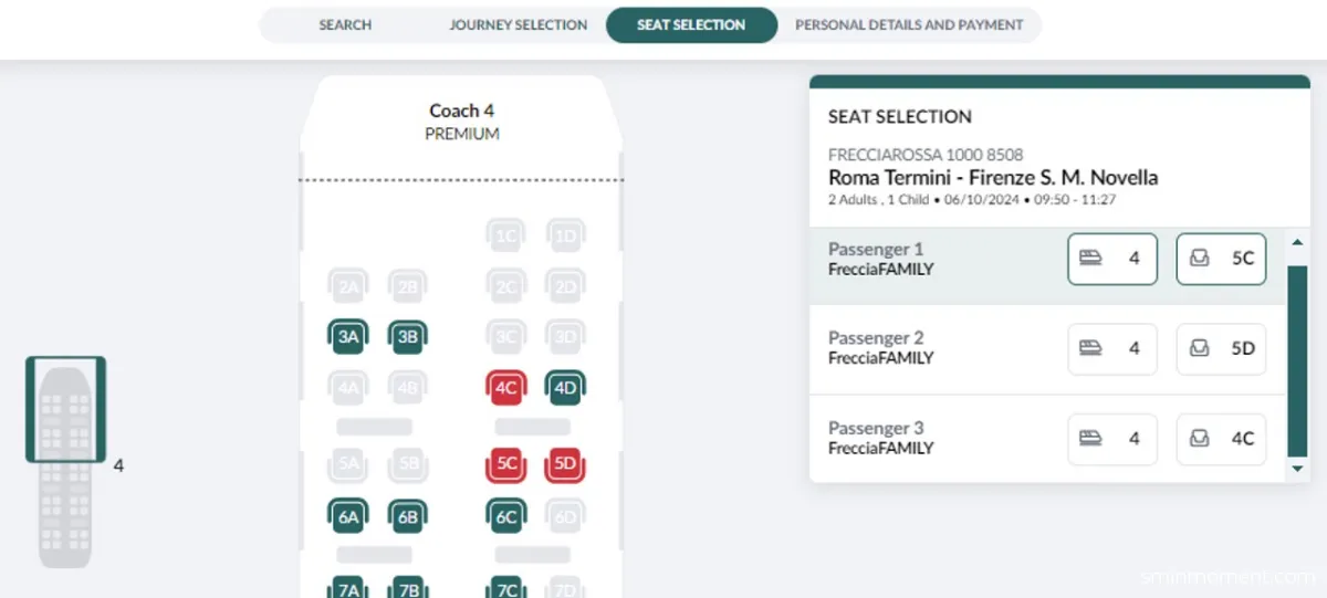 트랜이탈리아-좌석선택-프리미엄-마주보는자리