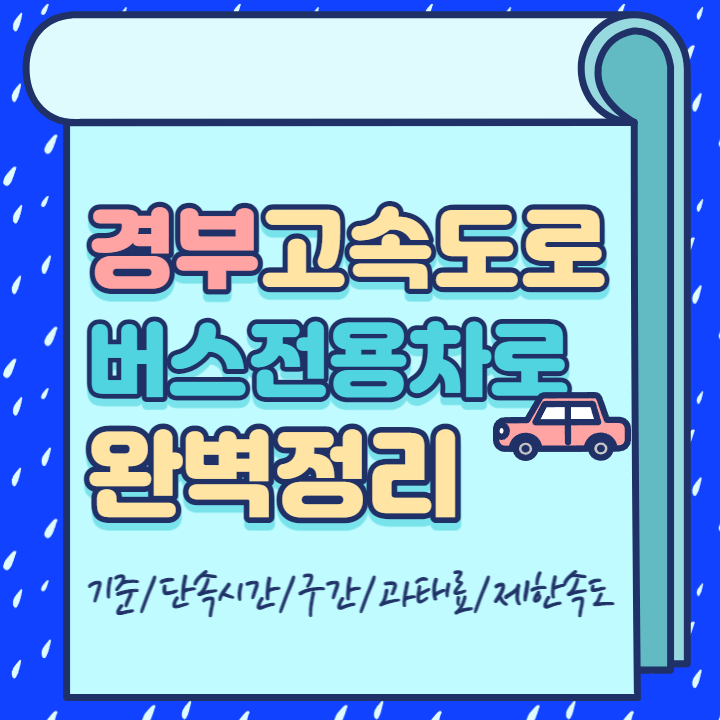 경부고속도로 버스전용차로 단속시간 및 구간 등 완벽정리