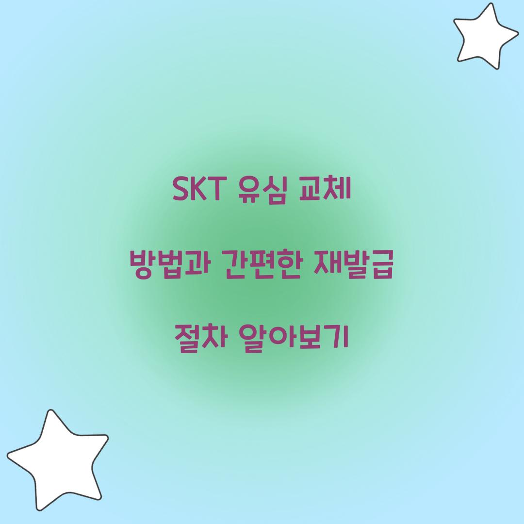 SKT 유심 교체 방법