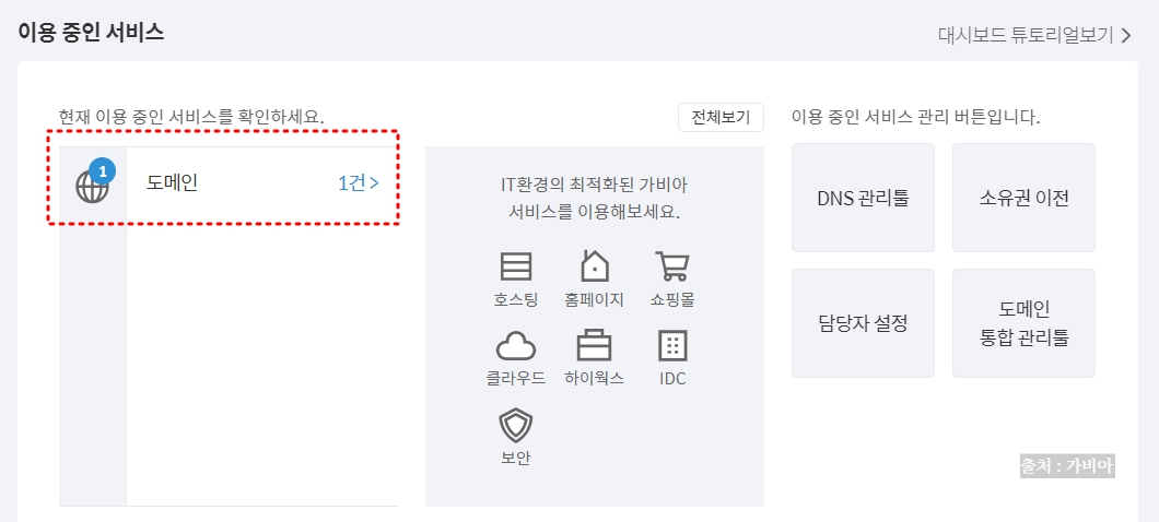 가비아 도메인에 카페24 네임서버 등록하기